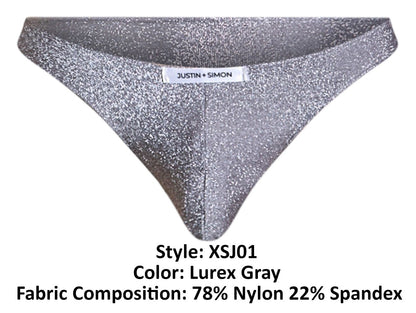 JUSTIN+SIMON XSJ01 Klassischer Bikini Farbe Lurex Grau