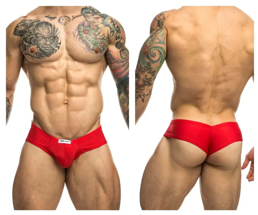 JUSTIN+SIMON Sous-vêtement Masculin XSJ22 Slip Cheeky Couleur Rouge