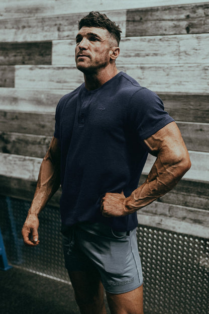 Jed North Men's Waffle Henley T-Shirt - Dusty Blue