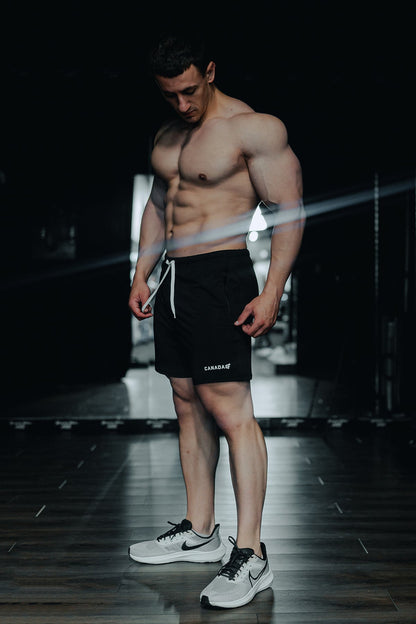 Jed North Men's Agile Bodybuilding 4'' Shorts w Zipper Pockets - Canada Logo