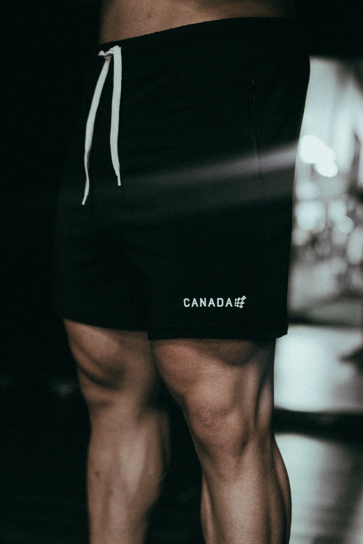Jed North Men's Agile Bodybuilding 4'' Shorts w Zipper Pockets - Canada Logo