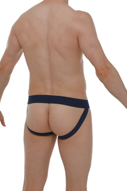 Navy blue athletic briefs with wide waistband and supportive side straps designed for active wear jockstrap anjouin fuchsia