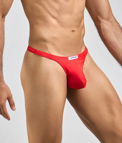 Red just jeans thong briefs from justin simon men’s peachskin tanga with a sleek and sexy design