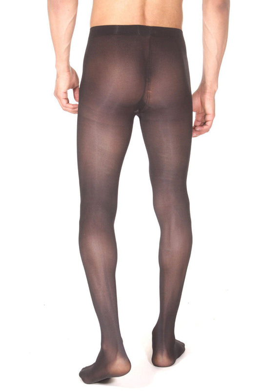 A man wearing black sheer LaBlinque stocking sheer pantyhose LB-15144 size L showing front view