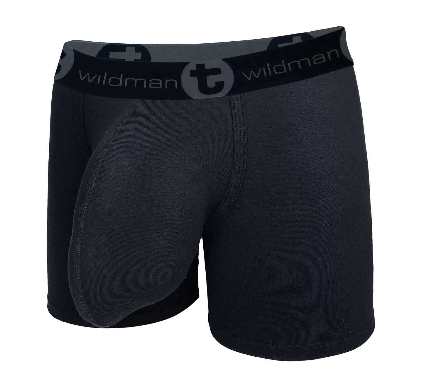 WildmanT Cotton Monster Cock 5" Inseam Boxer Brief Black