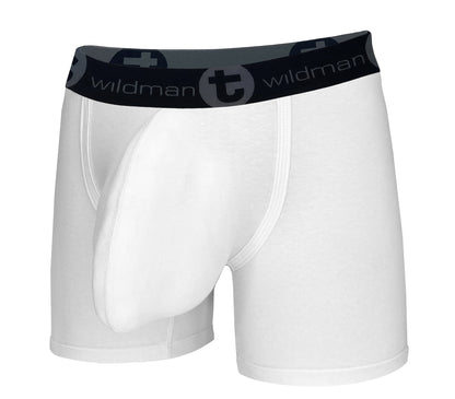 WildmanT Boxershorts aus Baumwolle mit Monster Cock-Motiv, Innennaht 12,7 cm, Weiß 