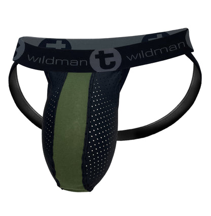WildmanT Monster Cock Rubber/Cotton Jockstrap Army