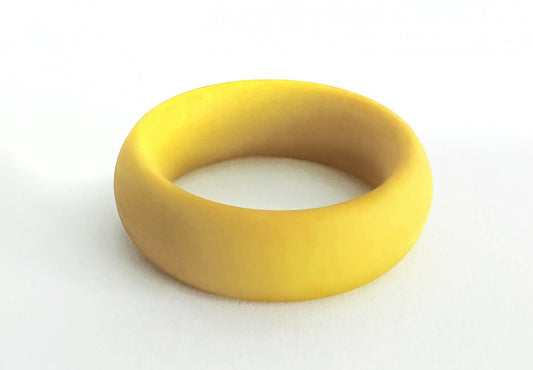 A smooth solid yellow silicone ring with a matte finish from the Meat Rack collection