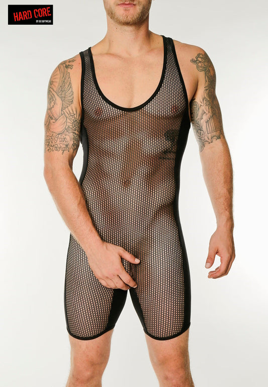 Go Softwear 4208 Herren-Singlet aus Chain Link Mesh - Schwarz