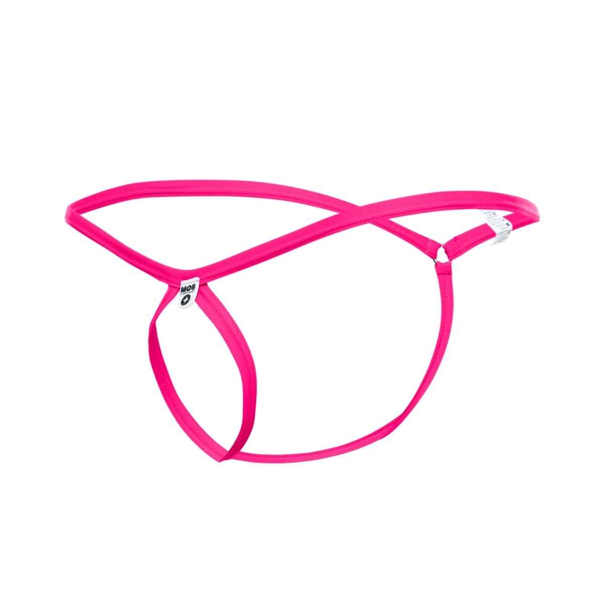 Bright pink sleek minimalist thong with modern design from MOB men’s tear drop string thong collection