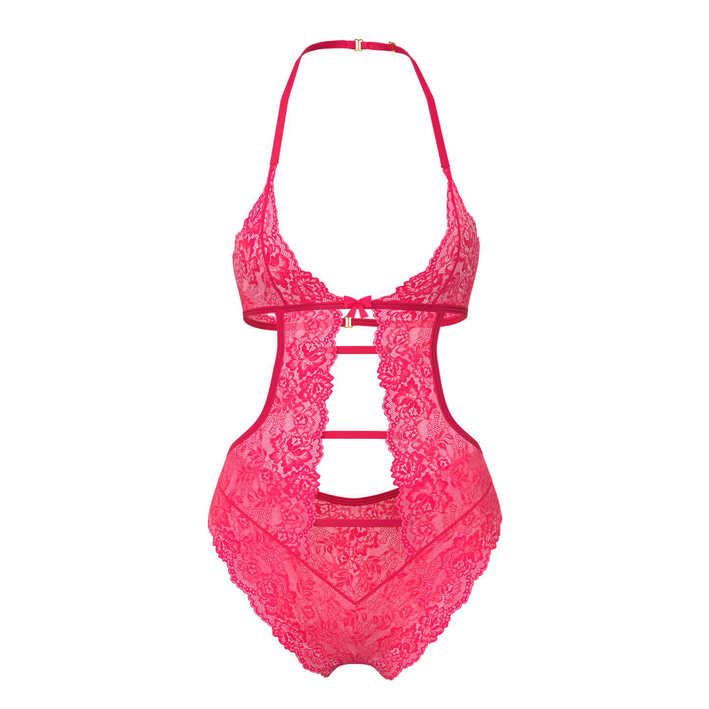 Magic Silk Halter Teddy w/ Snap Crotch