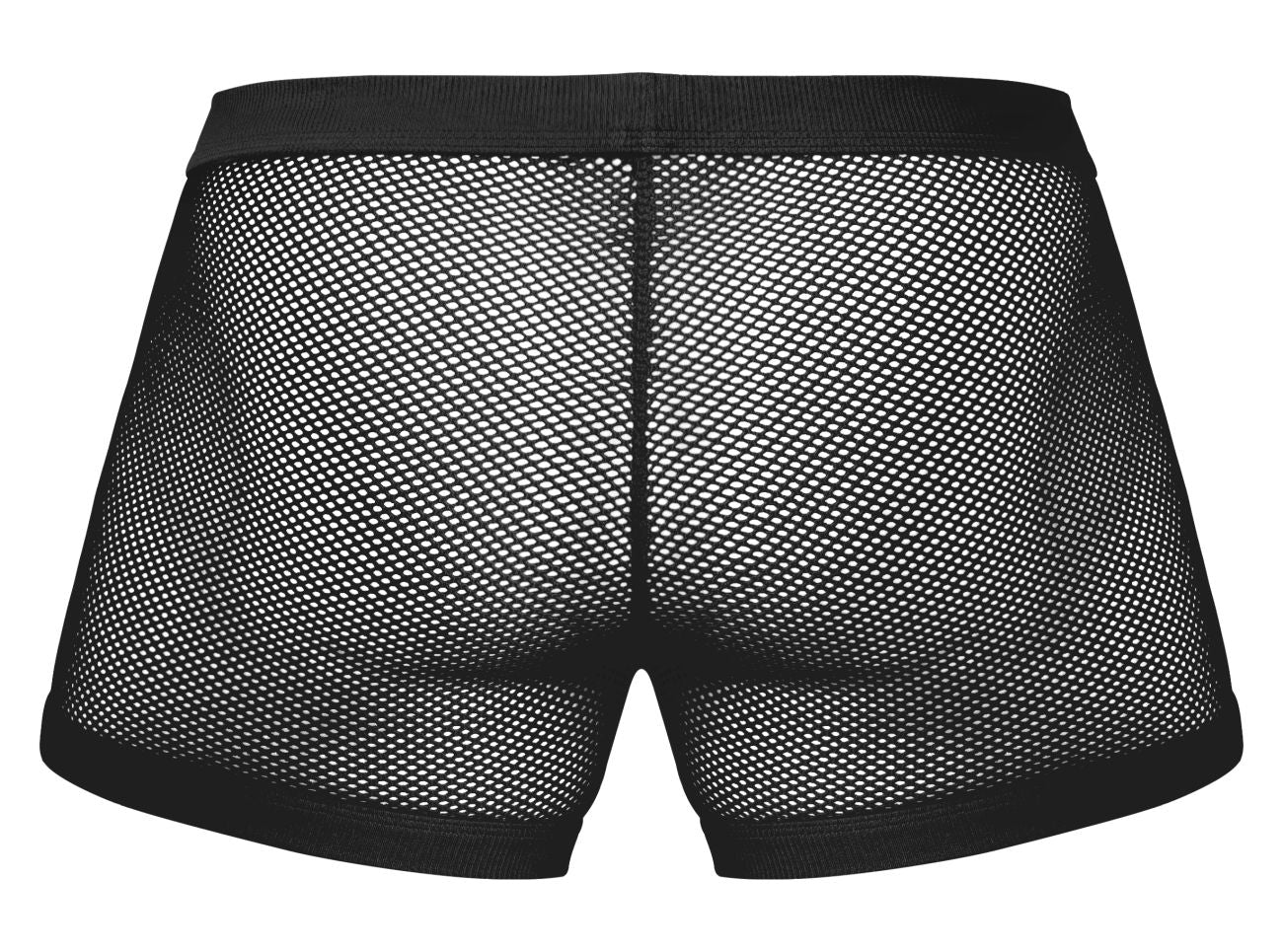 Male power 152-11c black fishnet briefs with solid elastic waistband and leg openings for a secure fit