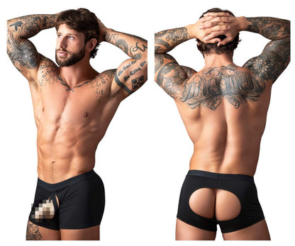 Black male power 162-304 open ended moonshine short athletic briefs with cutout design on back and sides