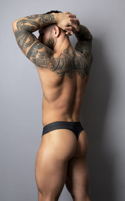 Male Power 410-298 Oh Snap Snap off thong in black with smooth form-fitting design for athletic wear