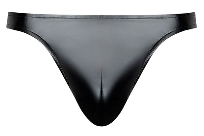 Black glossy latex thong male power 442-301 liquid onyx 2.0 bong thong in black with sleek form-fitting design