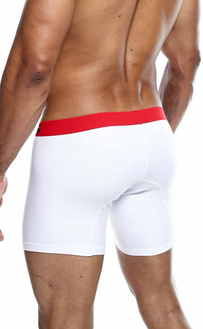 White boxer briefs with a bold red waistband from malebasics 3-pack boxer brief multi set for comfortable everyday wear