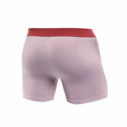 Malebasics 3-pack boxer brief prints with red and white stripes and solid red waistband comfortable cotton underwear