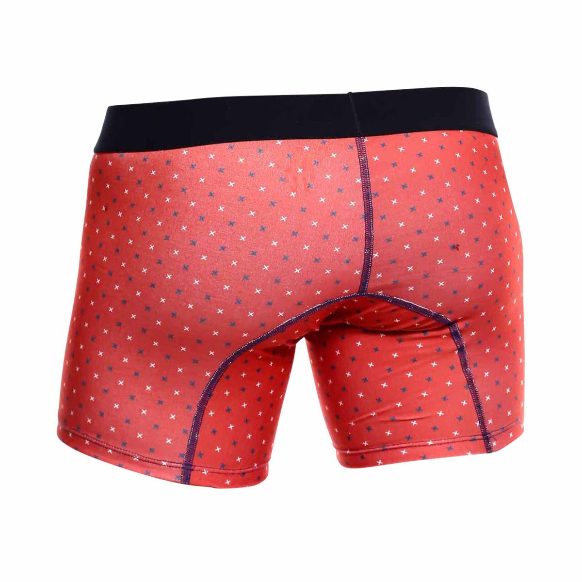 MaleBasics 3-Pack Timon boxer brief in red with black waistband featuring small white and dark blue star pattern