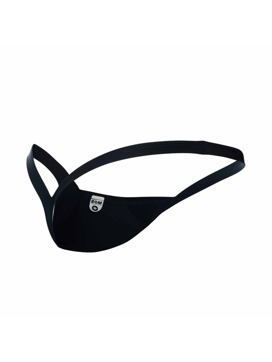 Black bom swim mask with sleek minimalist design and smooth silicone material featured in male basics mbl52 y buns thongs black