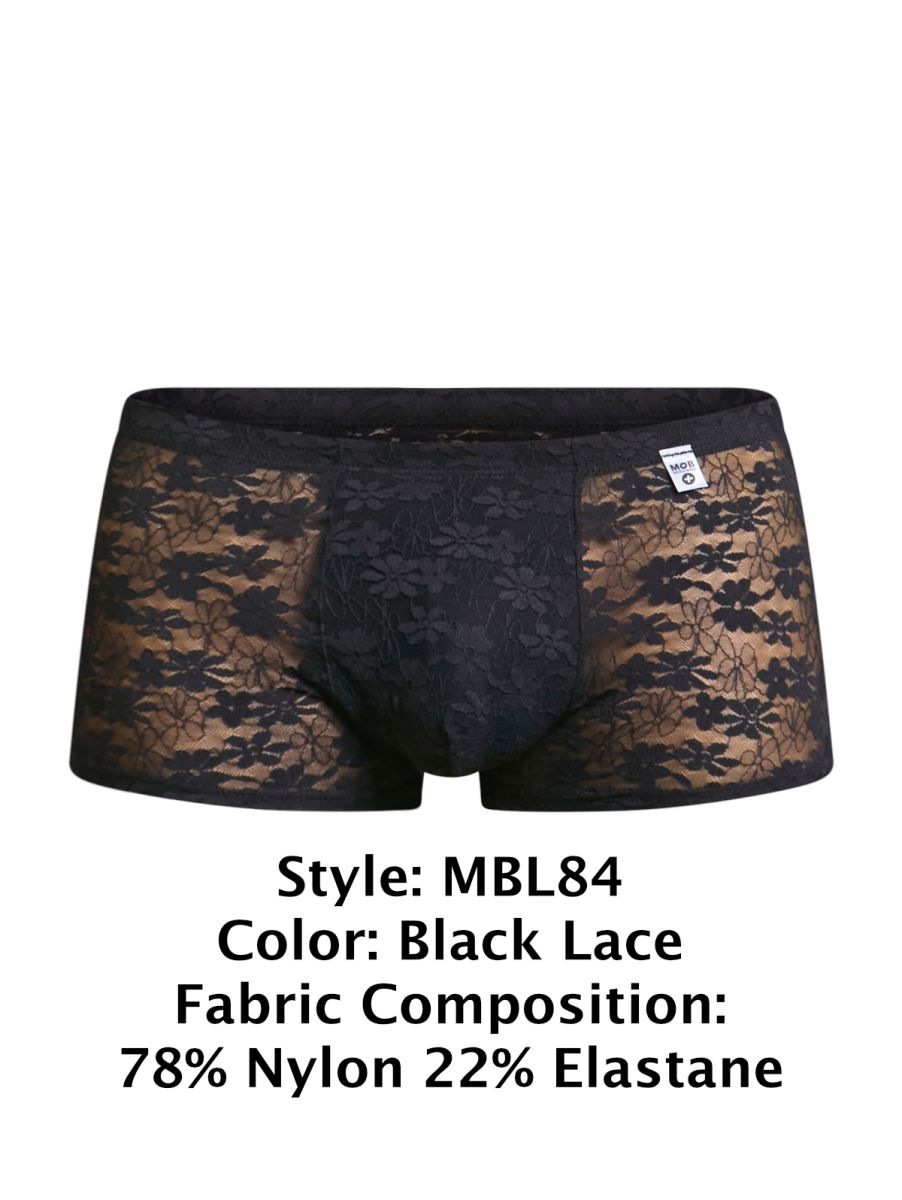 MaleBasics MBL84 Caleçons Classiques à Poche Couleur Noir Dentelle