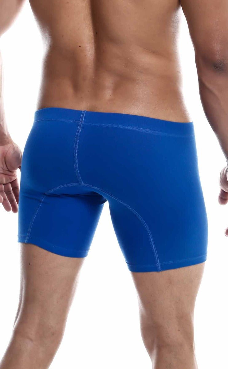 Malebasics silver plus boxer brief bright blue athletic briefs with snug fit and subtle stitching details