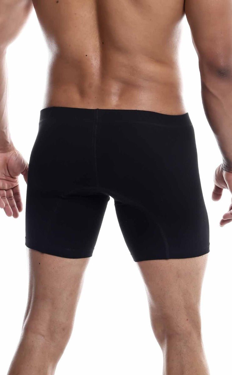 Black male basics silver boxer brief with smooth form-fitting design ideal for athletic use