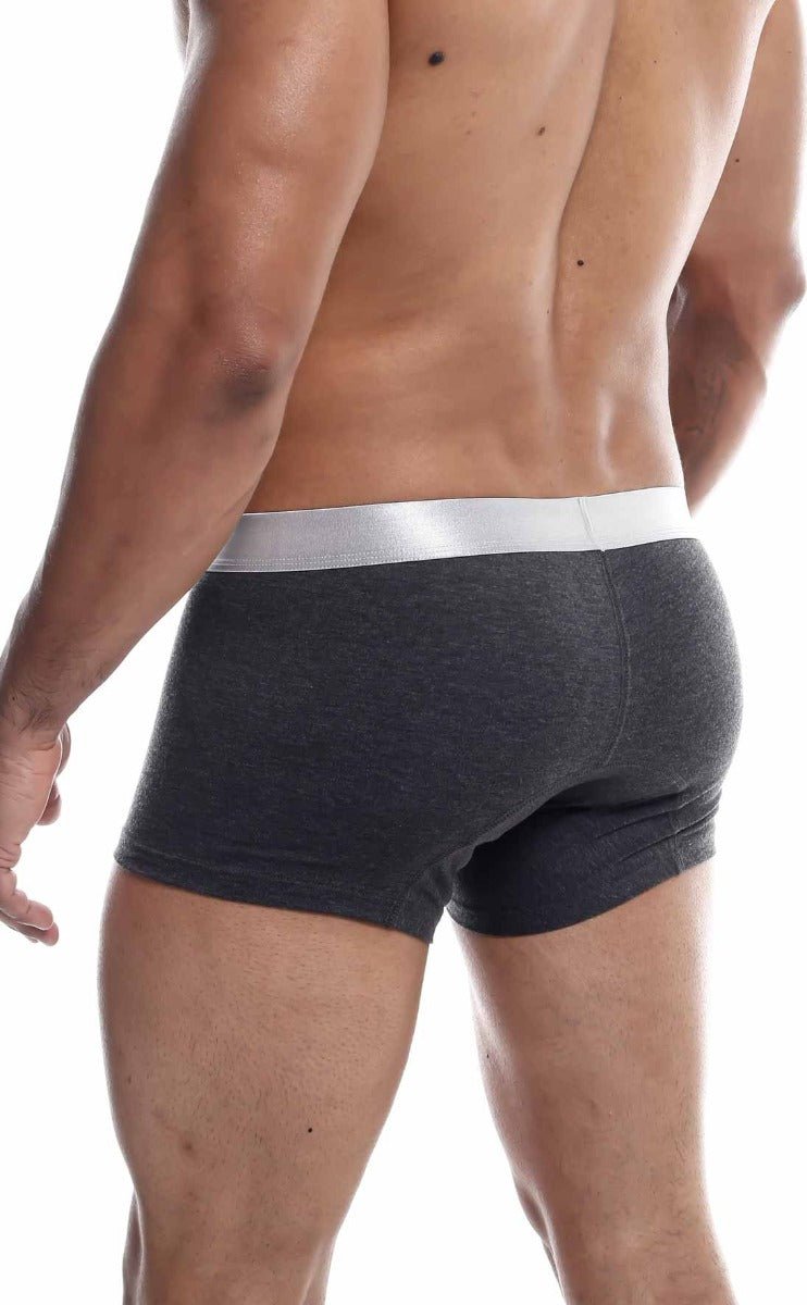 MaleBasics trunk pima dark gray heathered briefs with white elastic waistband made of soft pima cotton