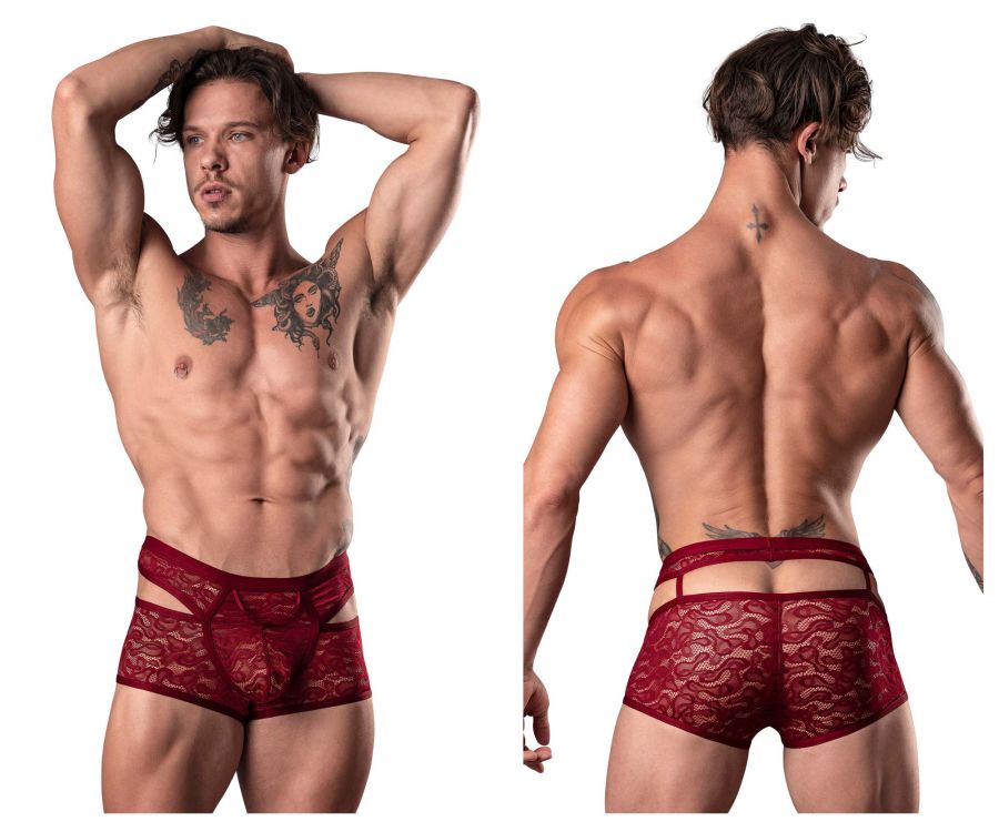 Male Power 126-289 Lucifer Cut Out Short Color Burgundy