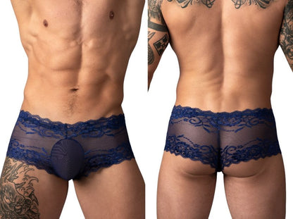 Male Power 127-280 Sassy Lace Mini Short Transparenter Beutel Farbe Navy