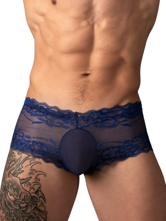 Male Power 127-280 Sassy Lace Mini Short Transparenter Beutel Farbe Navy