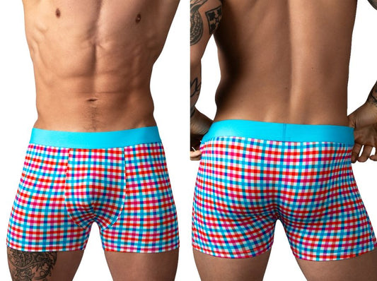 Male Power 160-306 So Comfy Gingham Boxer Brief mit Vichy-Muster Farbe Vichy-Muster