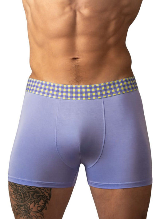 Male Power 161-306 So Comfy Gingham Boxer Brief in Lila Farbe Lila