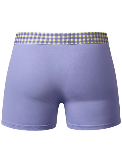 Male Power 161-306 So Comfy Gingham Boxer Brief in Purple Color Purple