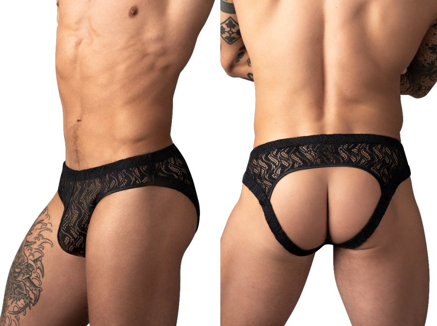 Male Power 330-305 Ripple Moon Jockstrap Farbe Schwarz