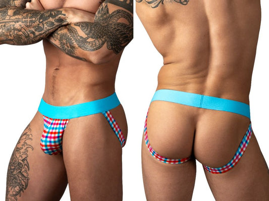 Male Power 349-306 So Comfy Gingham Jock in Gingham-Print Farbe Gingham-Print