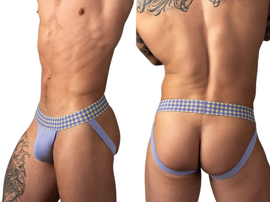 Male Power 350-306 So Comfy Gingham Jockstrap in Purple Farbe Lila