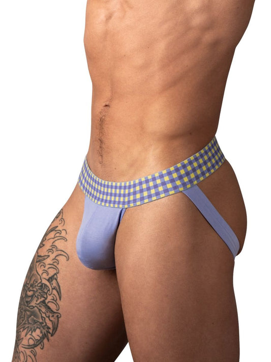 Male Power 350-306 So Comfy Gingham Jockstrap in Purple Farbe Lila