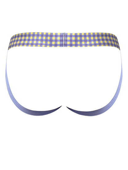 Male Power 350-306 So Comfy Gingham Jockstrap in Purple Color Purple