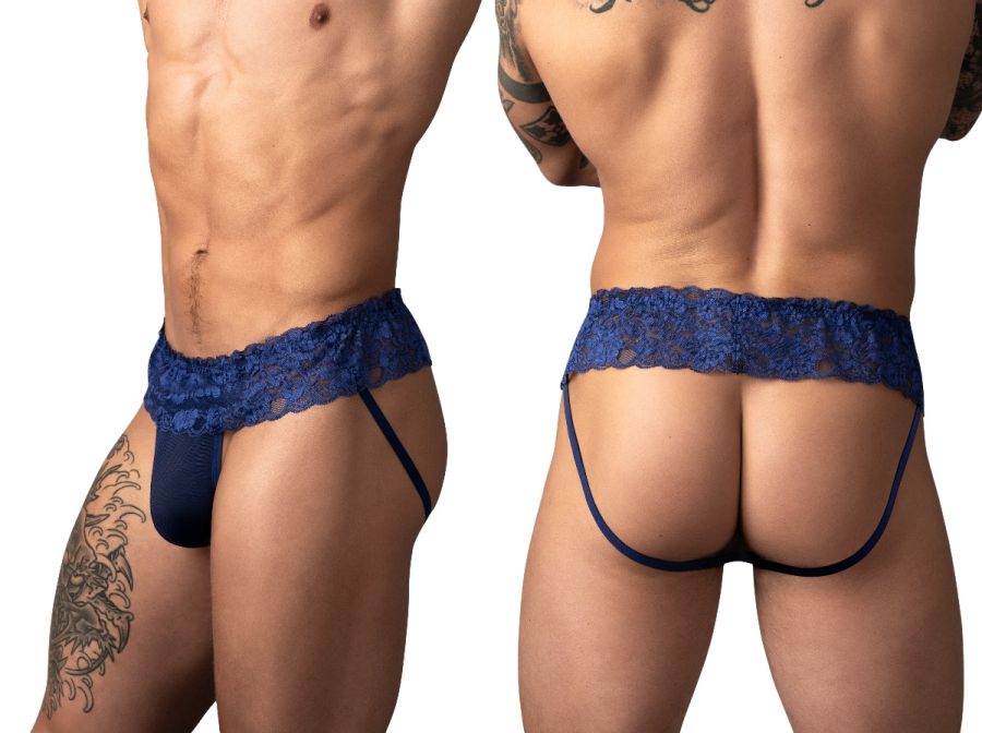 Male Power 360-280 Sassy Jock mit Spitzenrock, Farbe Marineblau