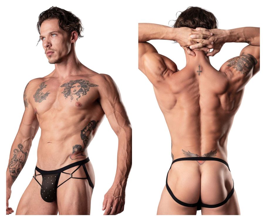 Male Power 384-288 Show Stopper Jock Farbe Silber Mesh Dot