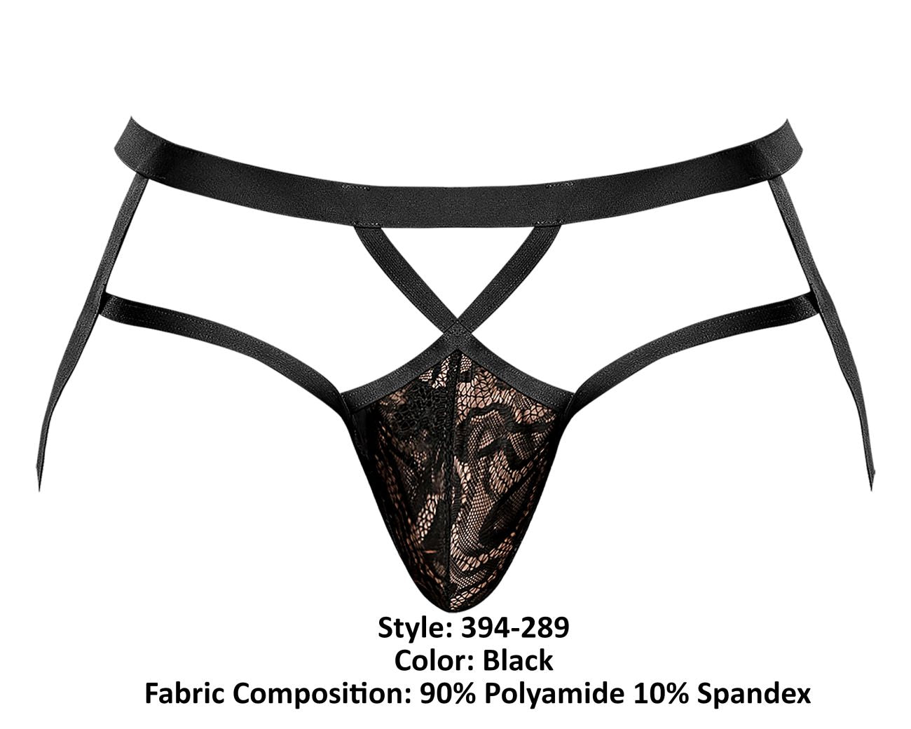 Male Power 394-289 Lucifer Strappy Jock Farbe Schwarz