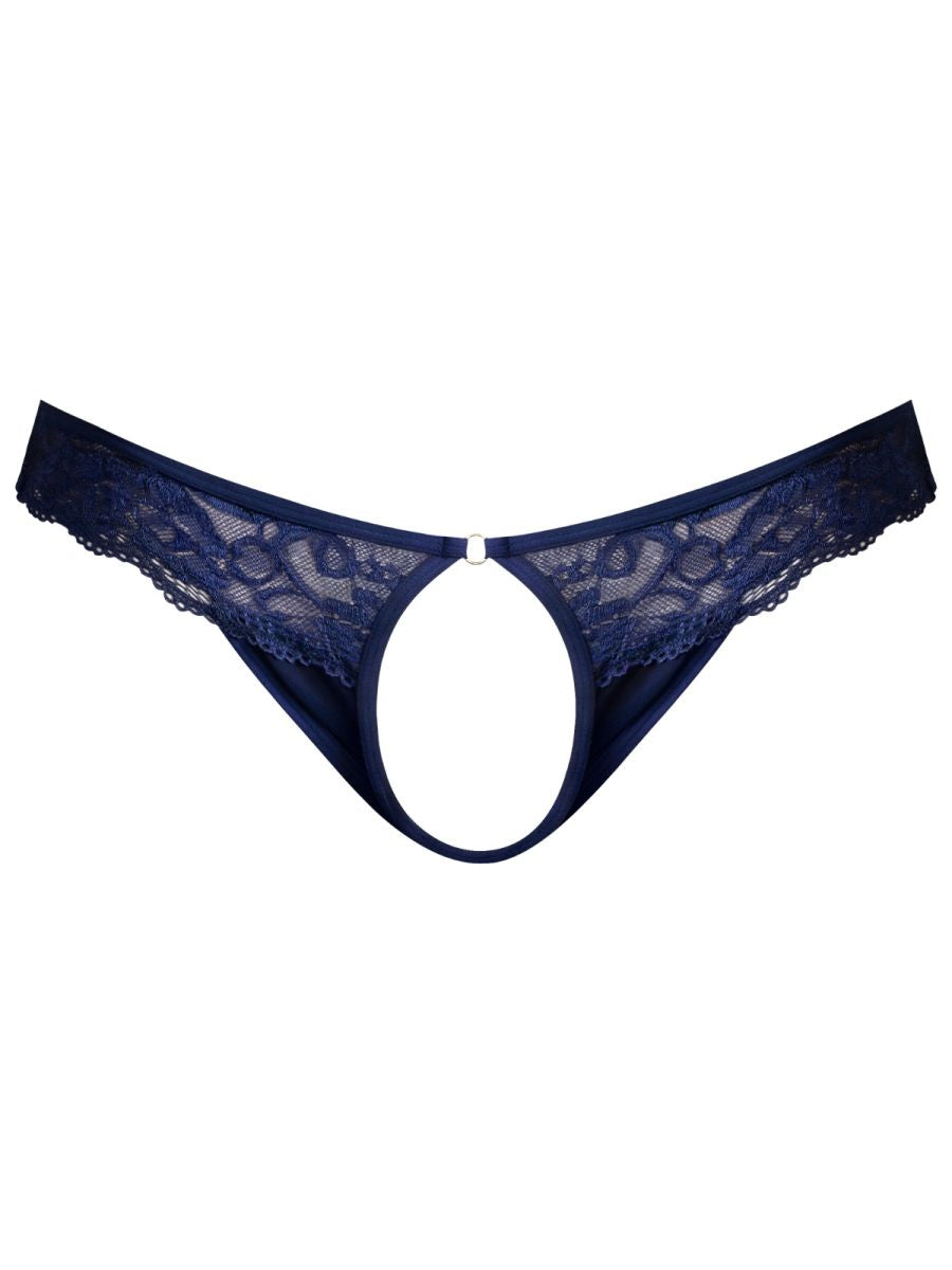 Male Power 409-280 Sassy Lace Open Ring Thong Farbe Marine