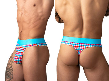 Male Power 412-306 So Comfy Gingham Tanga in Gingham-Print Farbe Gingham-Print