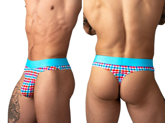 Male Power 412-306 So Comfy Gingham Tanga in Gingham-Print Farbe Gingham-Print