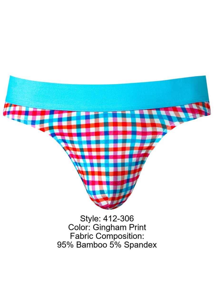 Male Power 412-306 So Comfy Gingham Tanga in Gingham-Print Farbe Gingham-Print