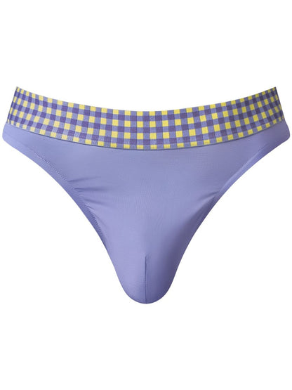 Male Power 413-306 So Comfy Gingham Tanga in Lila Farbe Lila
