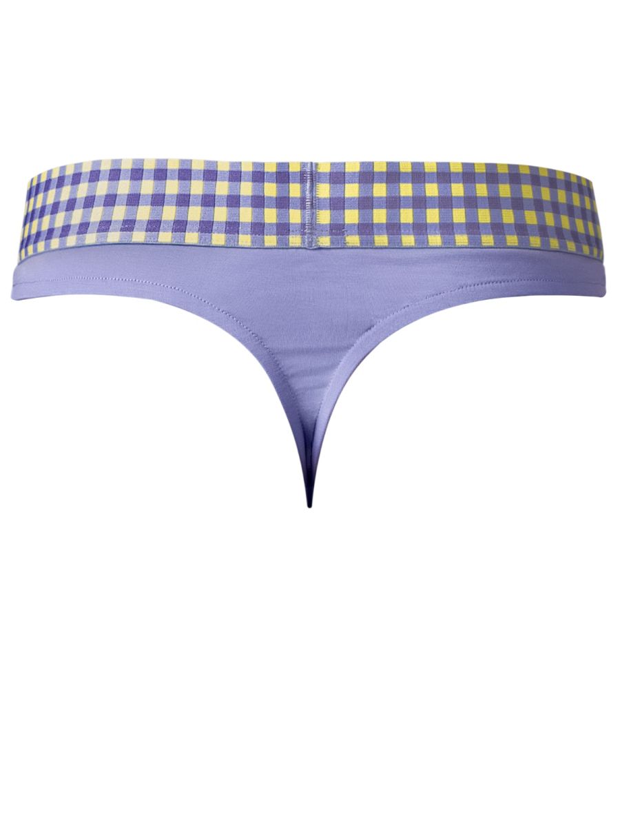 Male Power 413-306 So Comfy Gingham Tanga in Lila Farbe Lila