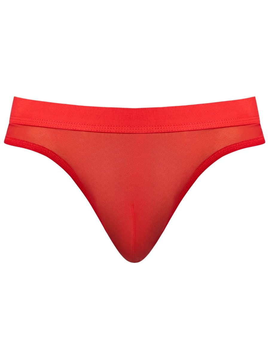Male Power 442-307 Netz Badehose Bong Thong Farbe Rot