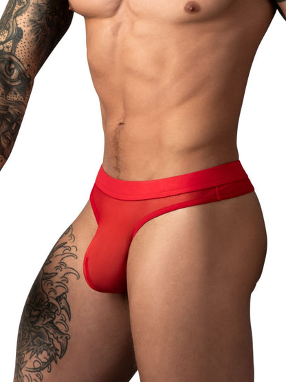 Male Power 442-307 Netz Badehose Bong Thong Farbe Rot