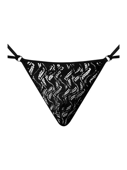 Male Power 456-305 Ripple Micro V-String Thong Color Black